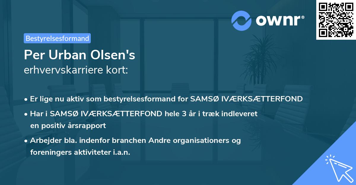 Per Urban Olsen's erhvervskarriere kort
