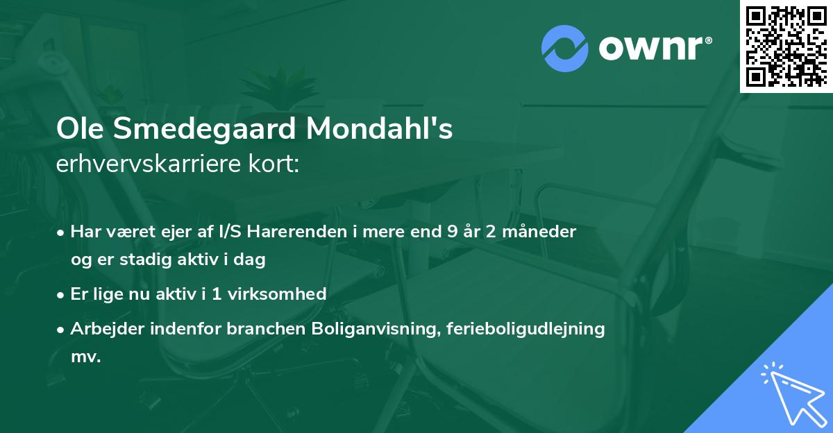 Ole Smedegaard Mondahl's erhvervskarriere kort