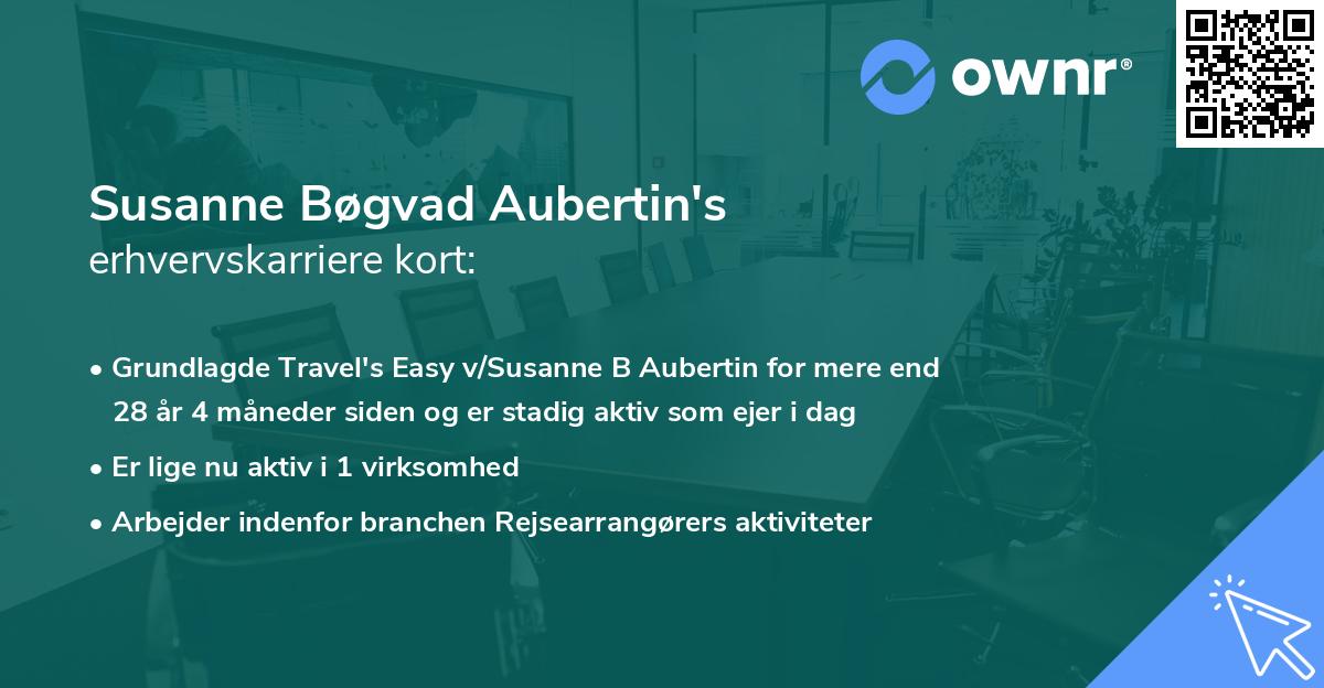 Susanne Bøgvad Aubertin's erhvervskarriere kort