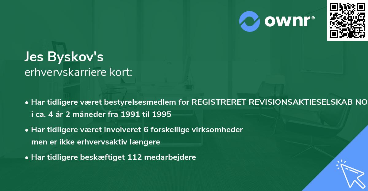 Jes Byskov's erhvervskarriere kort