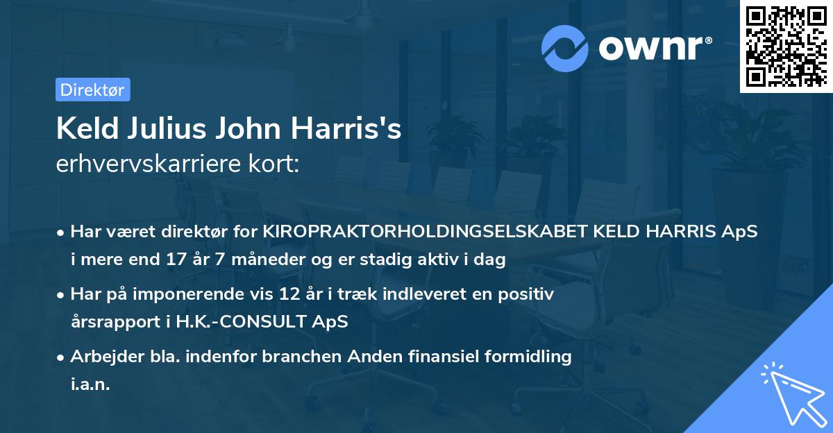 Keld Julius John Harris's erhvervskarriere kort