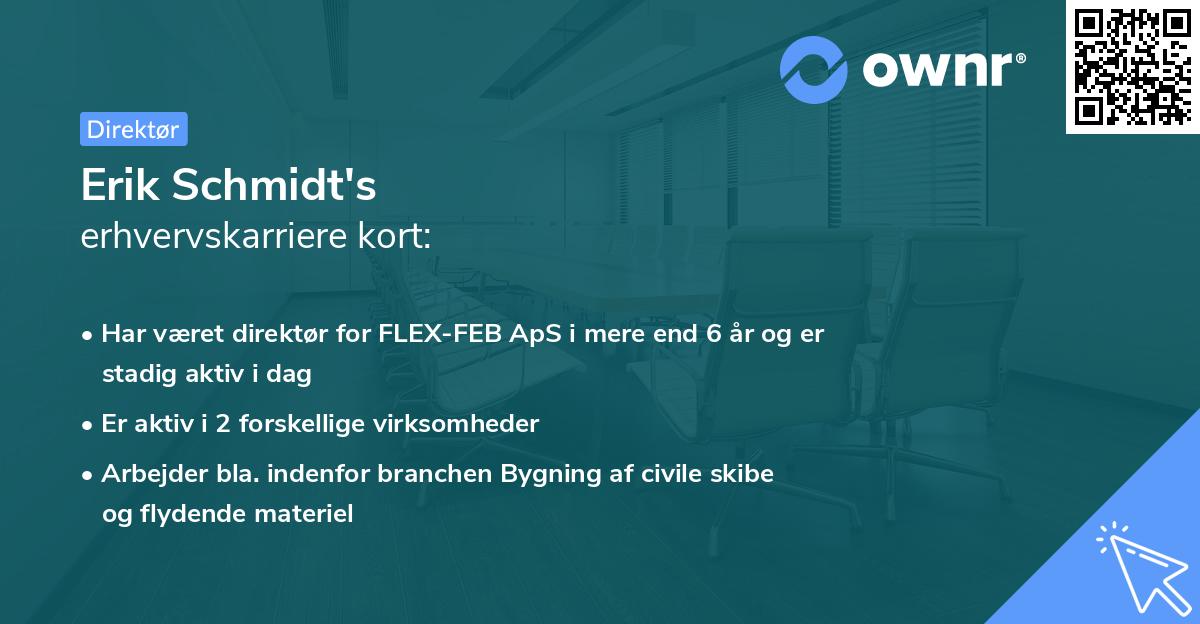 Erik Schmidt's erhvervskarriere kort