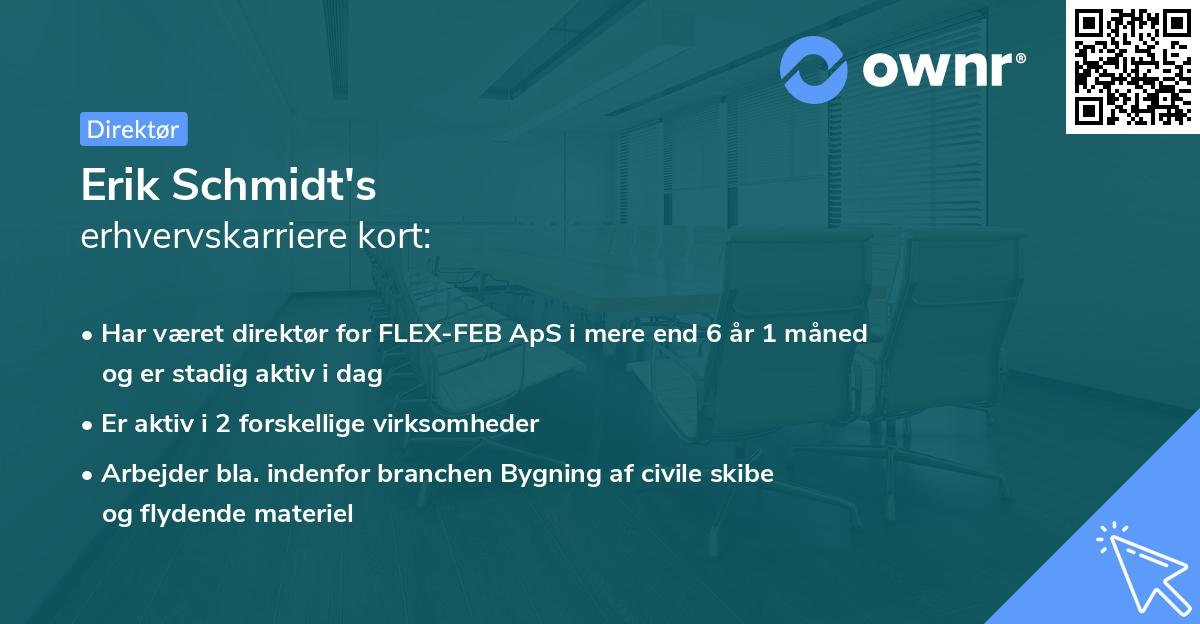 Erik Schmidt's erhvervskarriere kort