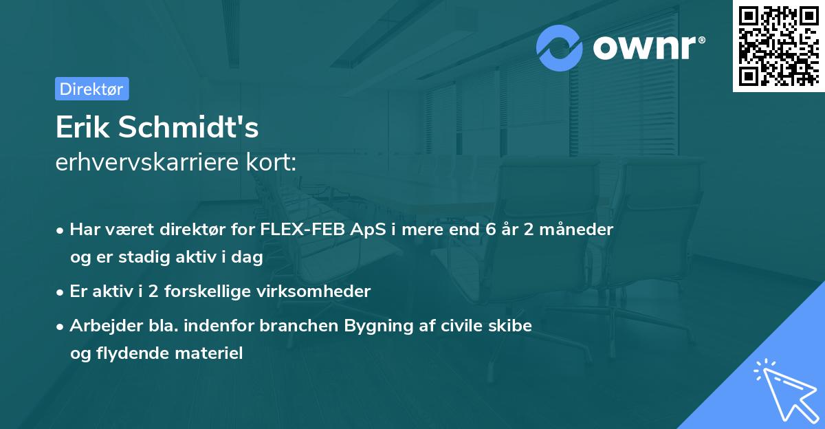 Erik Schmidt's erhvervskarriere kort