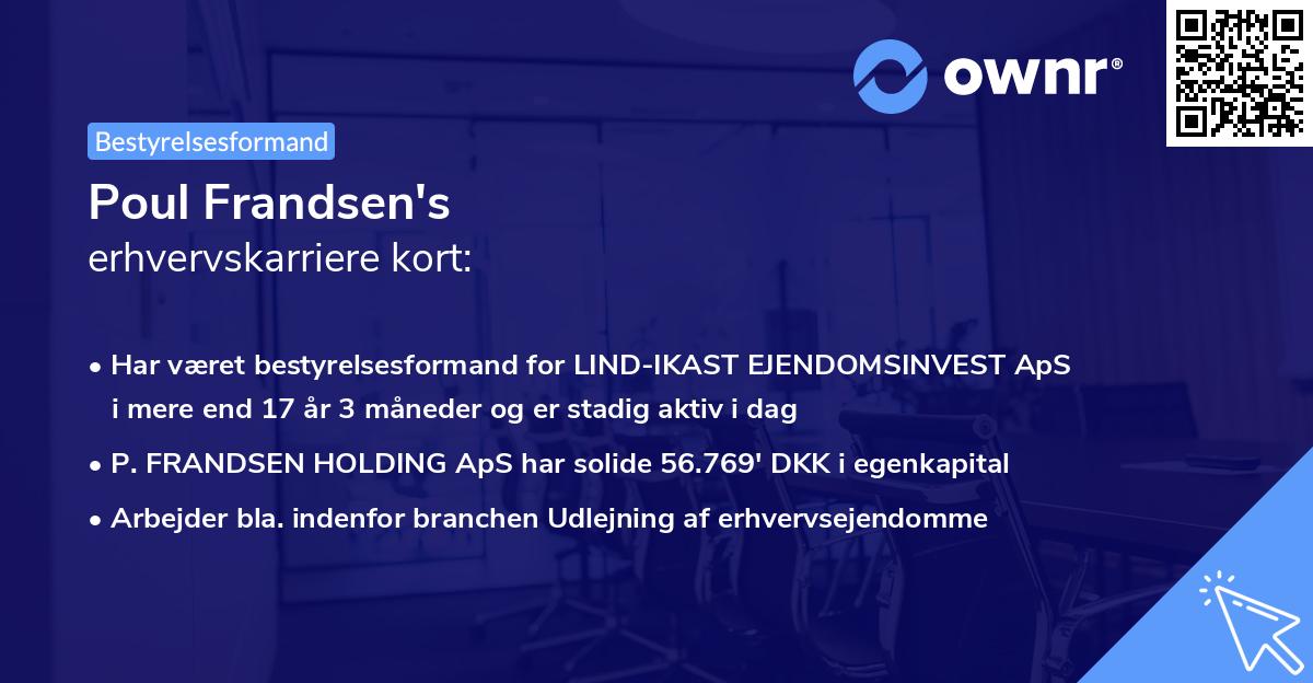 Poul Frandsen's erhvervskarriere kort