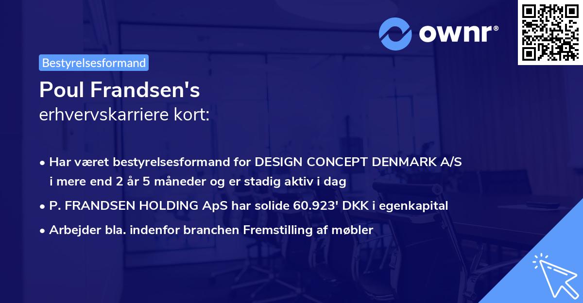 Poul Frandsen's erhvervskarriere kort
