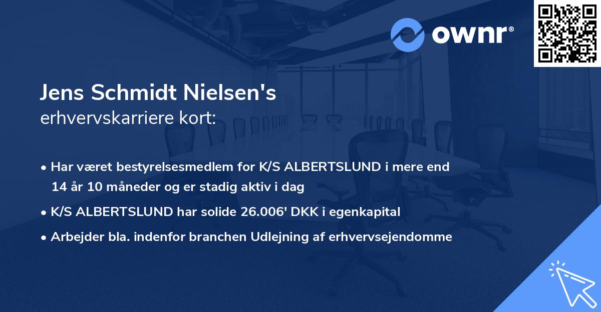 Jens Schmidt Nielsen's erhvervskarriere kort