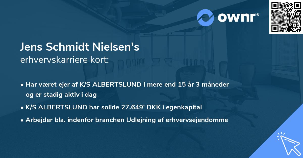 Jens Schmidt Nielsen's erhvervskarriere kort