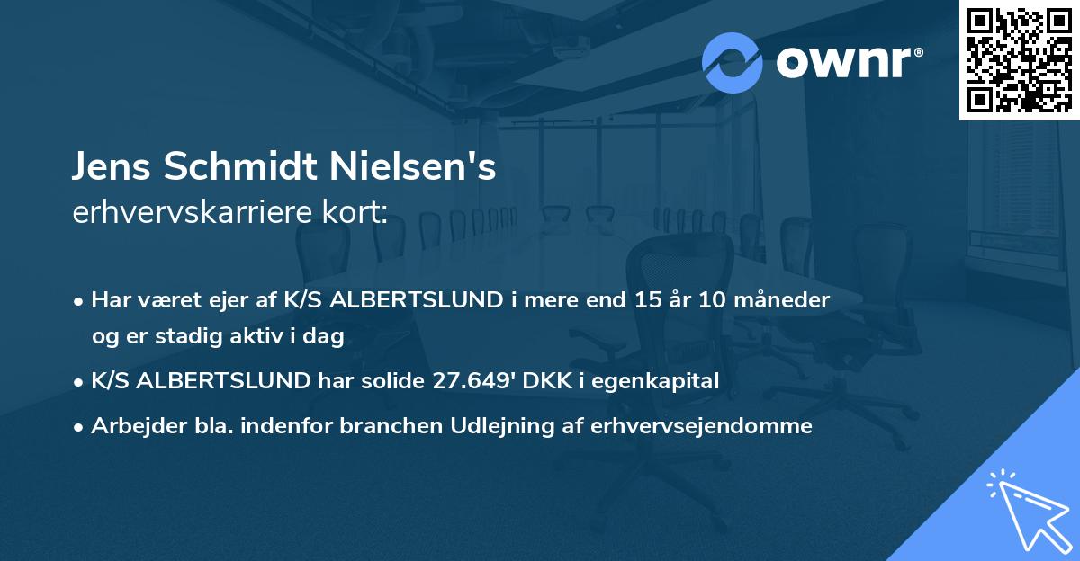Jens Schmidt Nielsen's erhvervskarriere kort