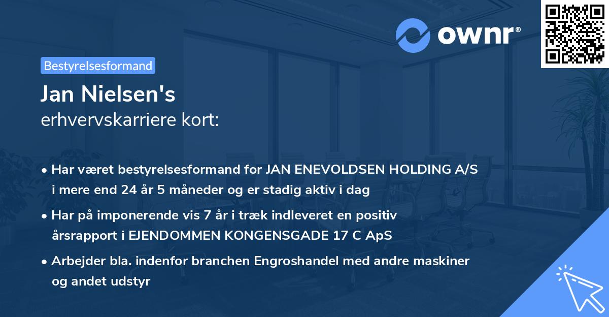 Jan Nielsen's erhvervskarriere kort