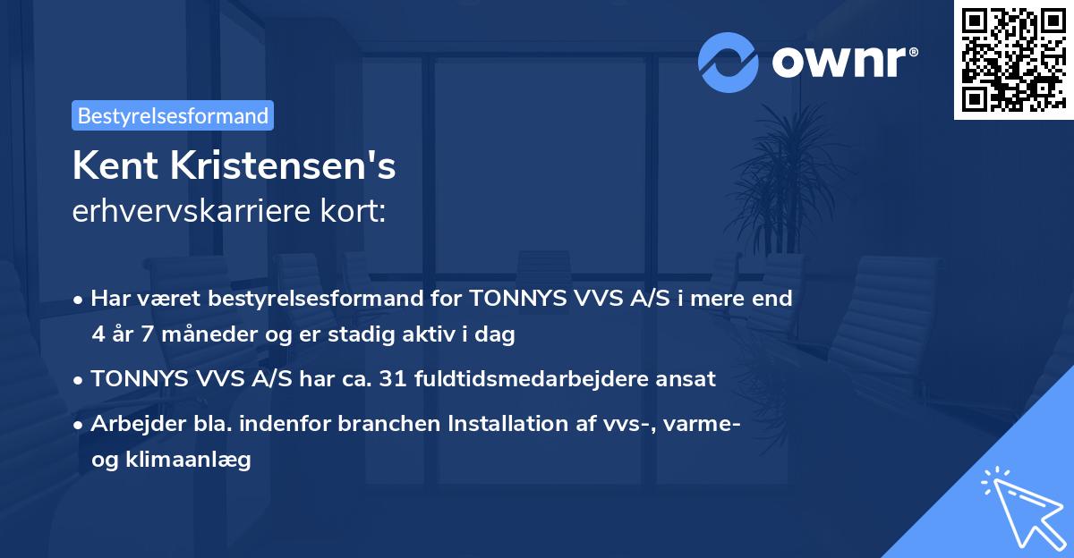 Kent Kristensen's erhvervskarriere kort