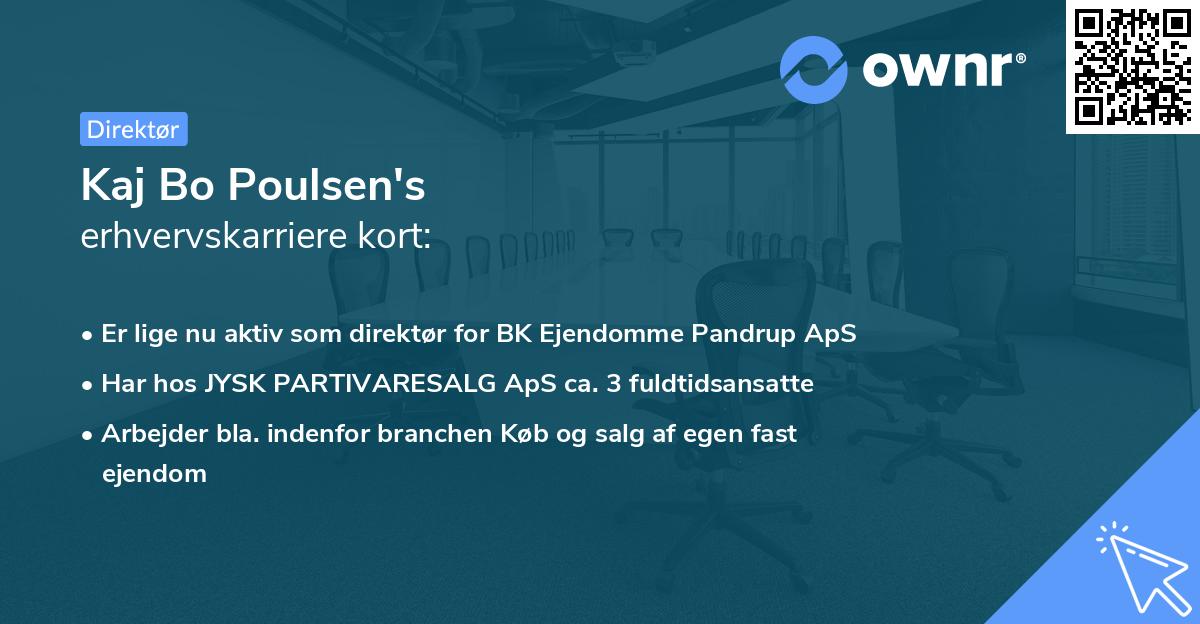 Kaj Bo Poulsen's erhvervskarriere kort