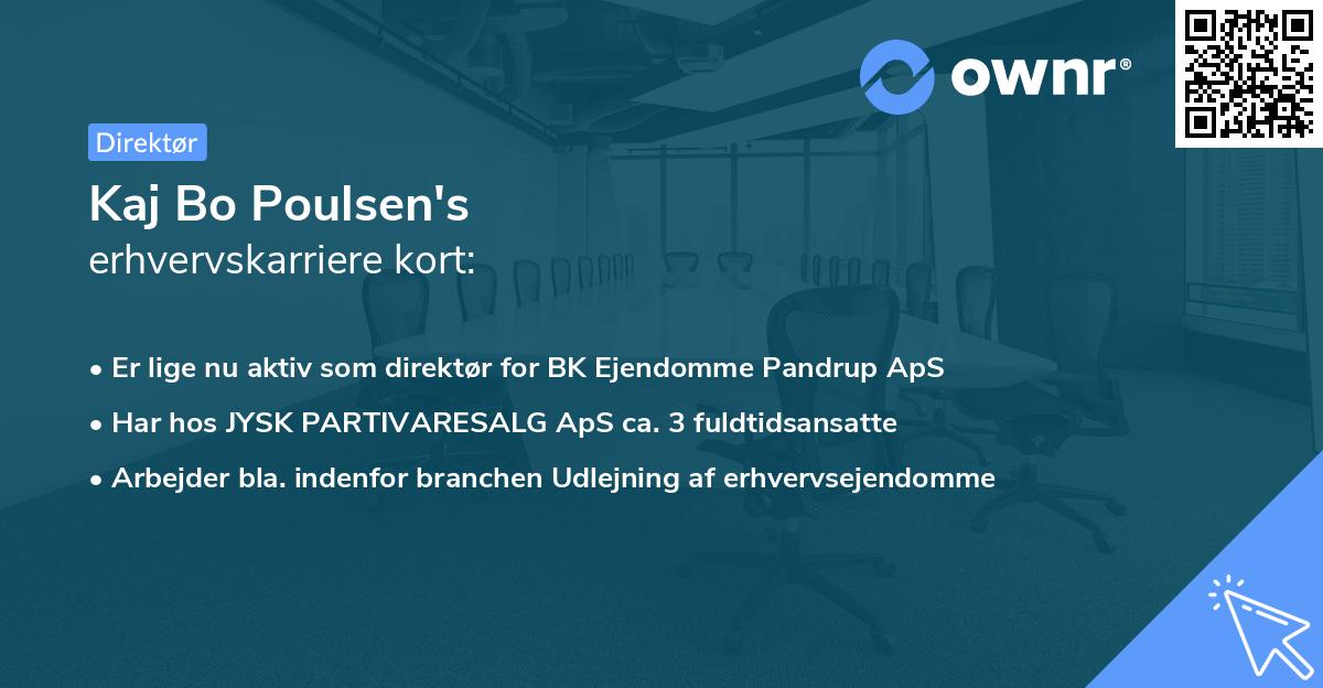 Kaj Bo Poulsen's erhvervskarriere kort