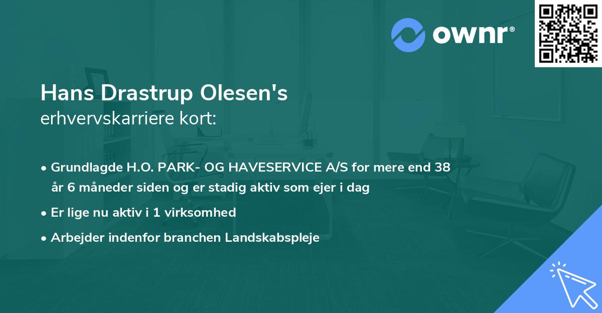 Hans Drastrup Olesen's erhvervskarriere kort