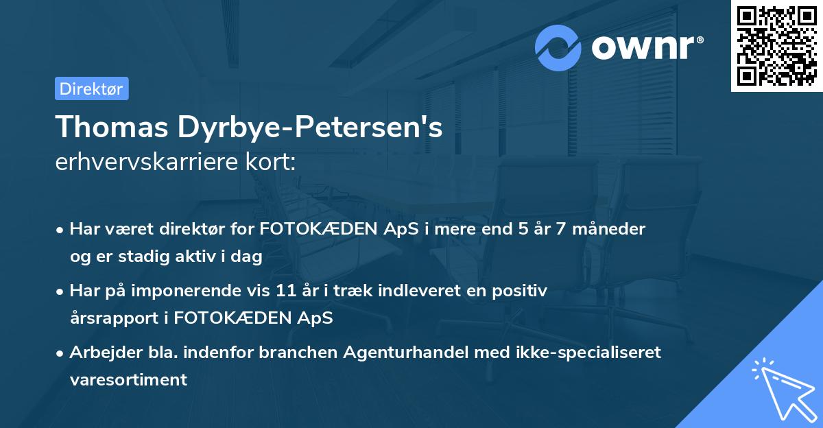 Thomas Dyrbye-Petersen's erhvervskarriere kort