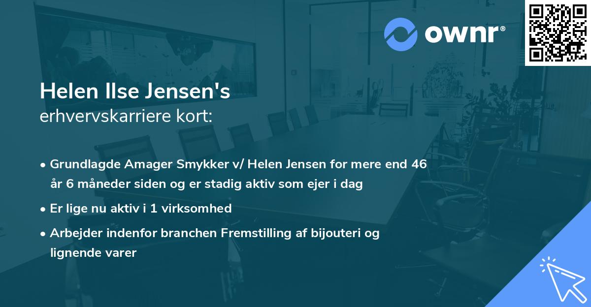 Helen Ilse Jensen's erhvervskarriere kort