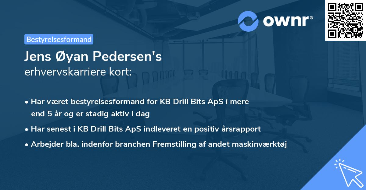 Jens Øyan Pedersen's erhvervskarriere kort