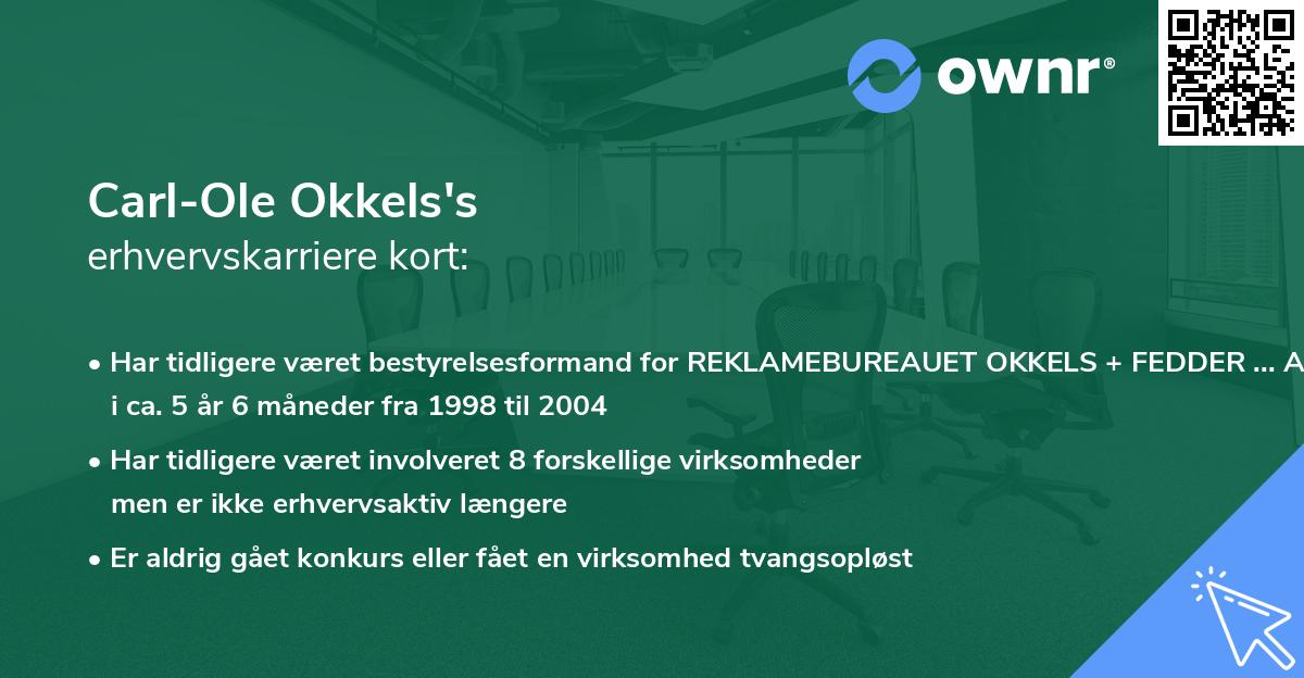 Carl-Ole Okkels's erhvervskarriere kort