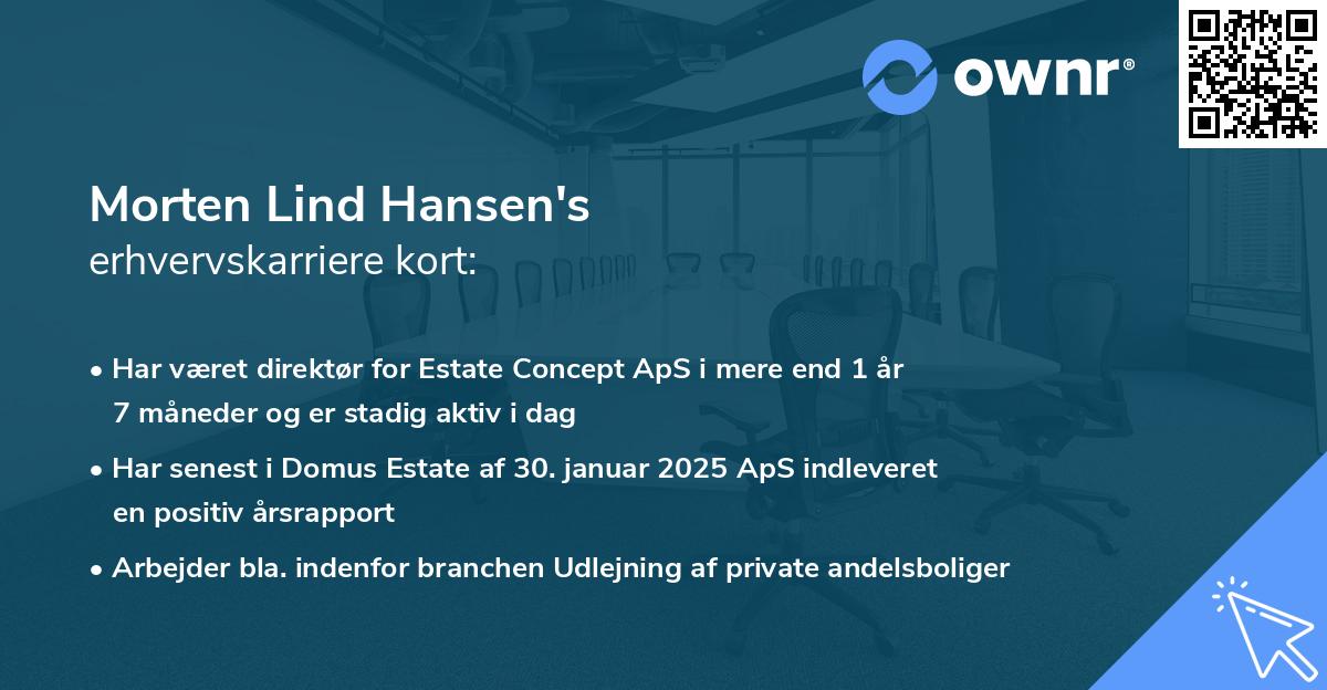 Morten Lind Hansen's erhvervskarriere kort