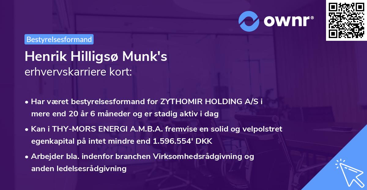 Henrik Hilligsø Munk's erhvervskarriere kort