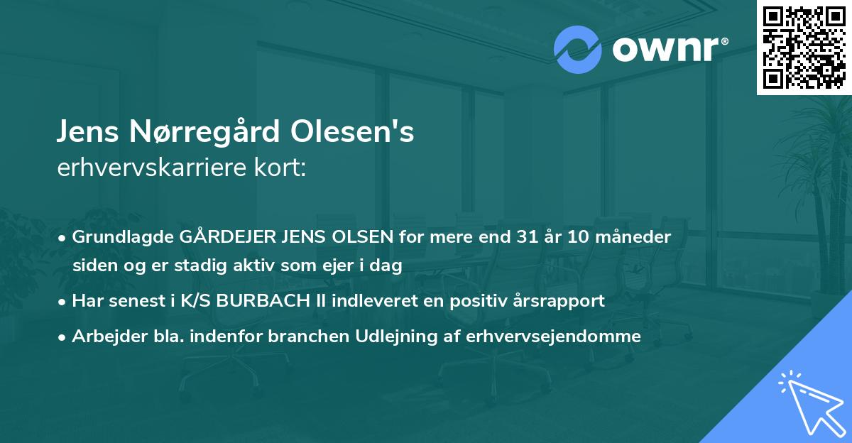 Jens Nørregård Olesen's erhvervskarriere kort