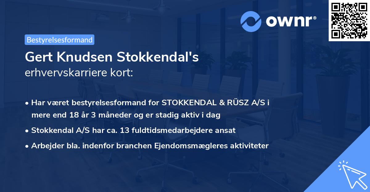 Gert Knudsen Stokkendal's erhvervskarriere kort