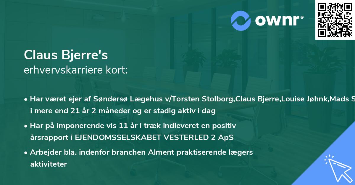 Claus Bjerre's erhvervskarriere kort