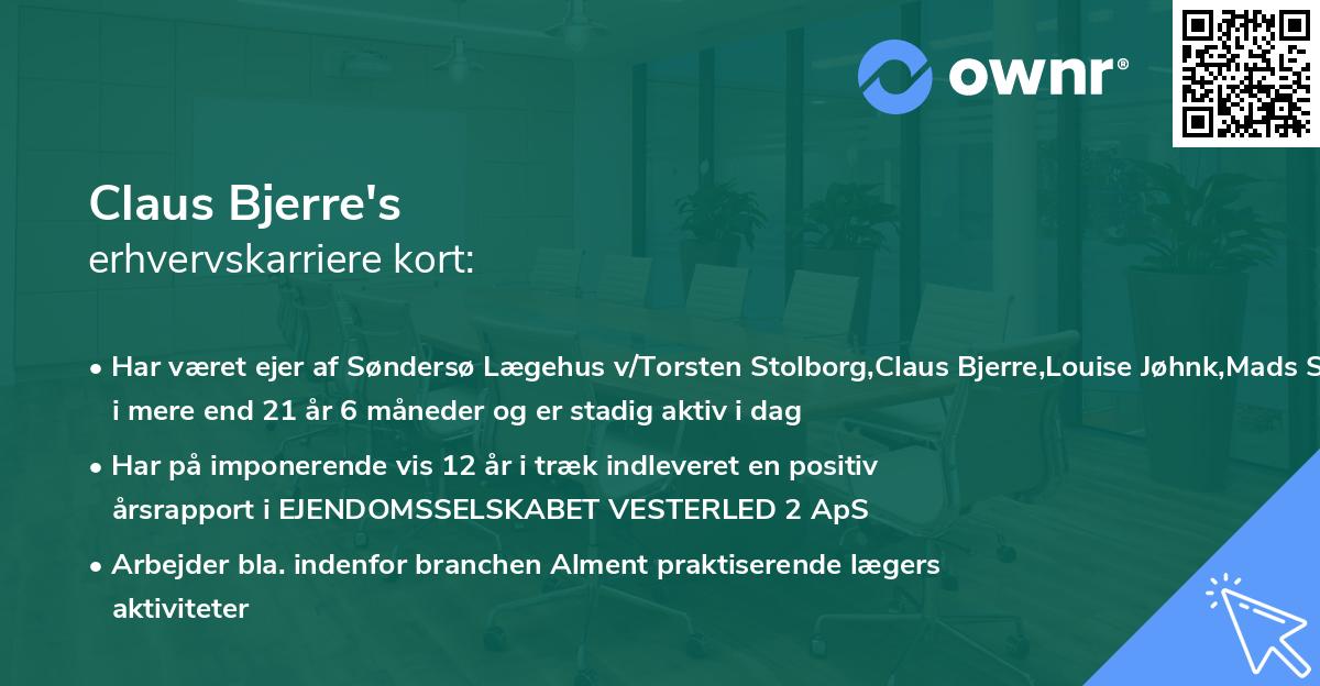 Claus Bjerre's erhvervskarriere kort