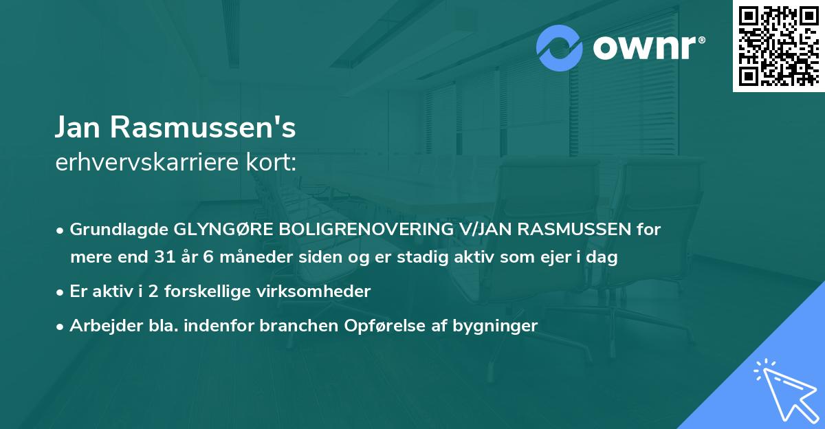 Jan Rasmussen's erhvervskarriere kort