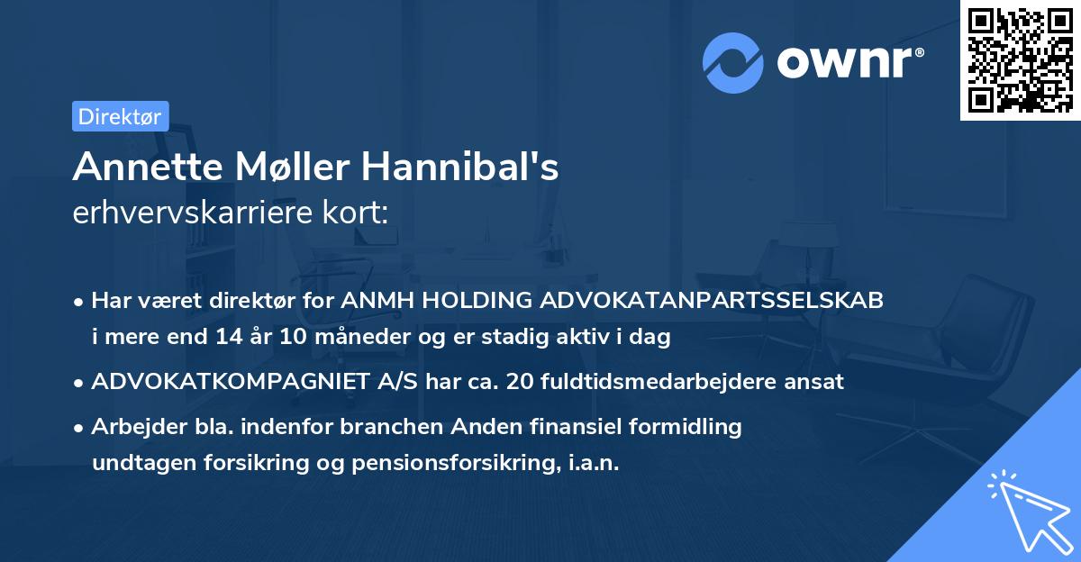 Annette Møller Hannibal's erhvervskarriere kort
