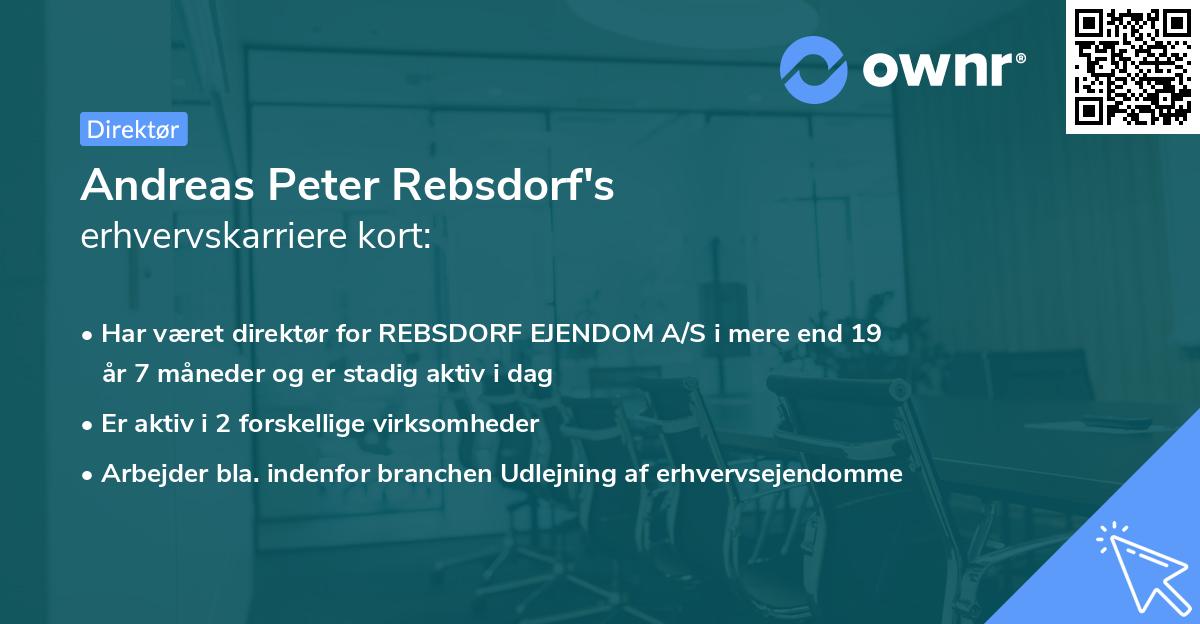 Andreas Peter Rebsdorf's erhvervskarriere kort