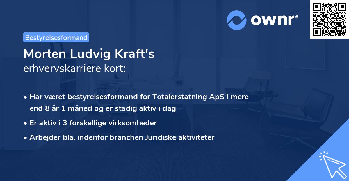 Morten Ludvig Kraft's erhvervskarriere kort