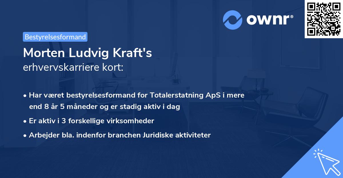 Morten Ludvig Kraft's erhvervskarriere kort