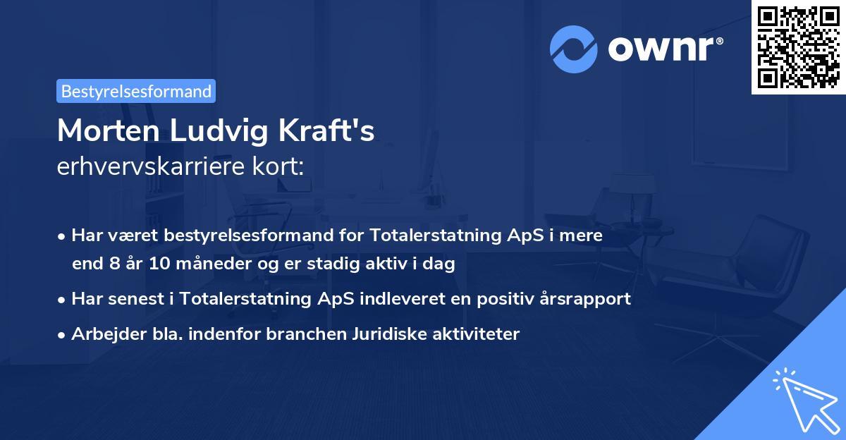Morten Ludvig Kraft's erhvervskarriere kort
