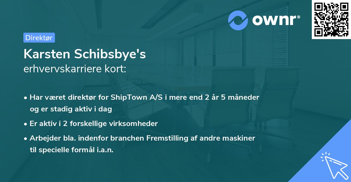 Karsten Schibsbye's erhvervskarriere kort