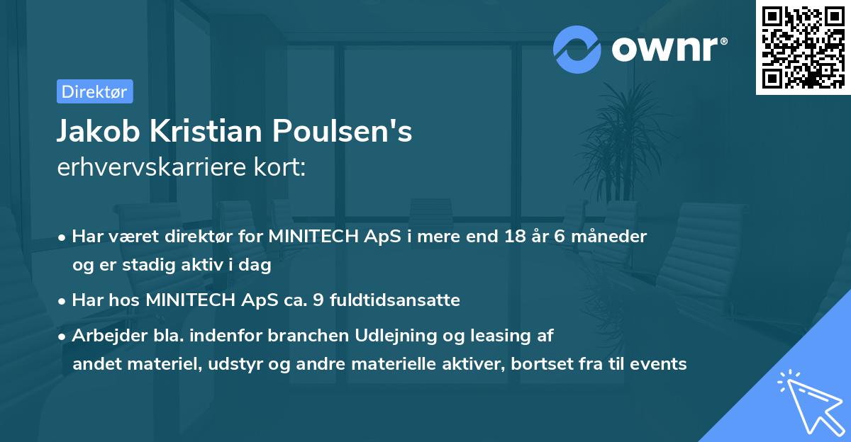 Jakob Kristian Poulsen's erhvervskarriere kort