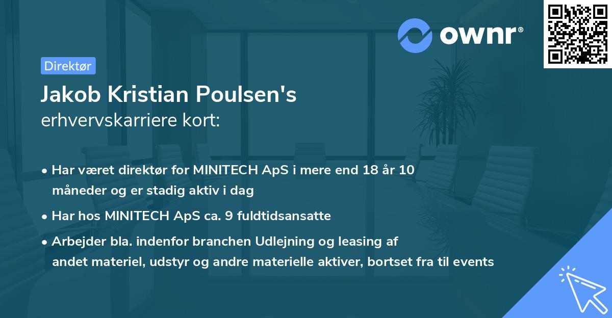 Jakob Kristian Poulsen's erhvervskarriere kort