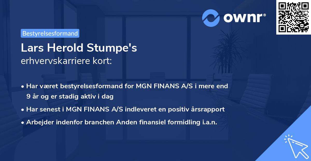 Lars Herold Stumpe's erhvervskarriere kort