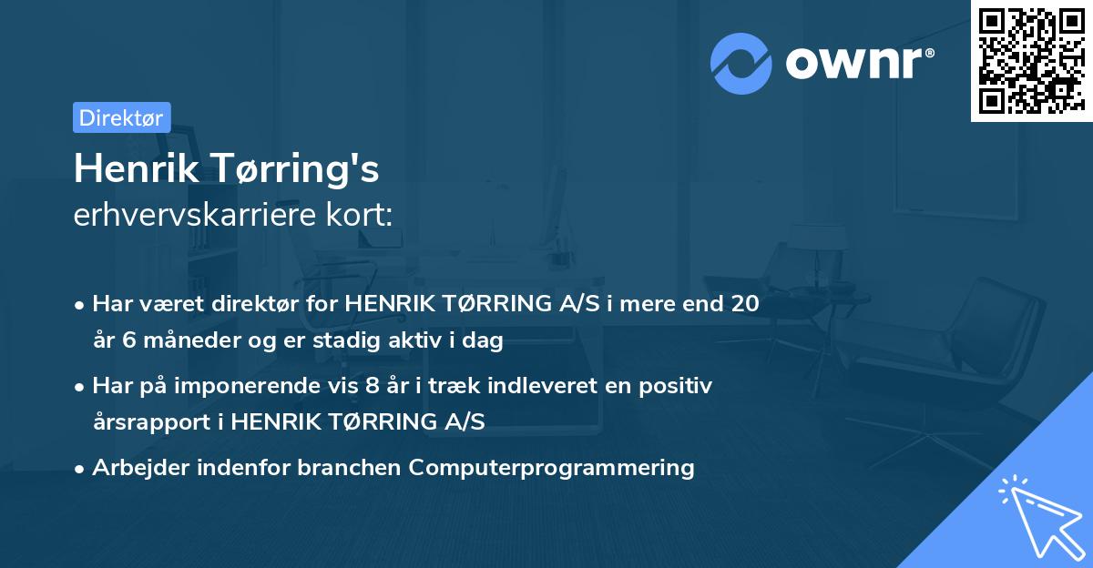Henrik Tørring's erhvervskarriere kort