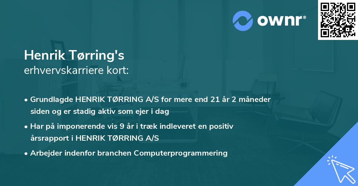 Henrik Tørring's erhvervskarriere kort
