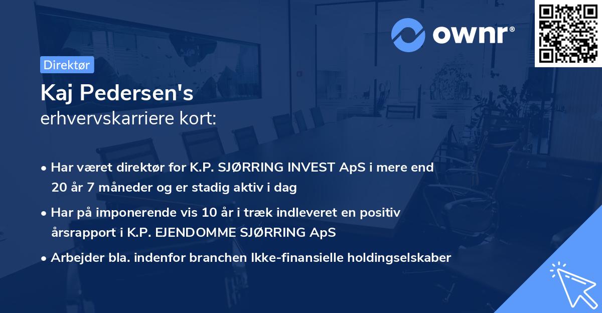 Kaj Pedersen's erhvervskarriere kort