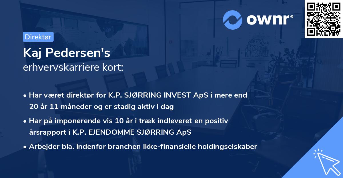 Kaj Pedersen's erhvervskarriere kort