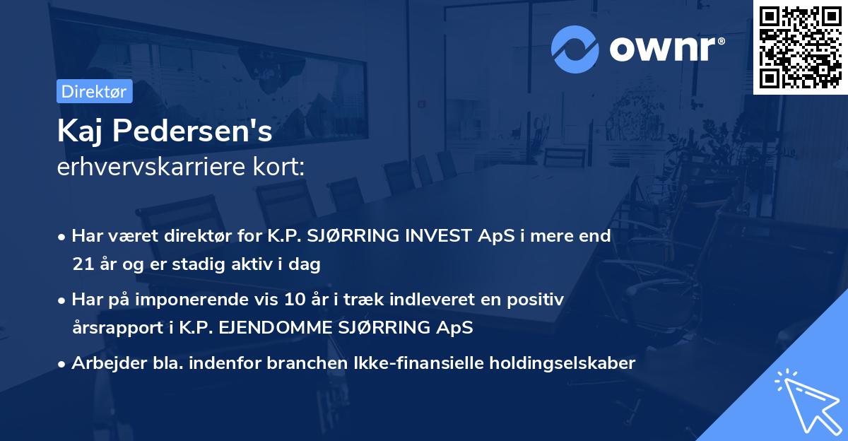 Kaj Pedersen's erhvervskarriere kort