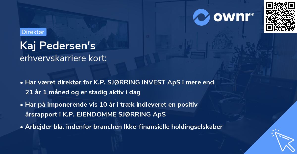 Kaj Pedersen's erhvervskarriere kort