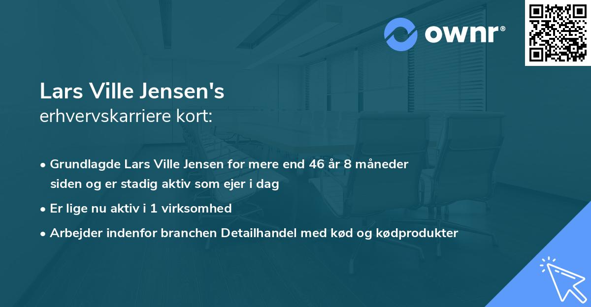 Lars Ville Jensen's erhvervskarriere kort