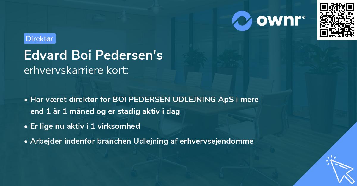 Edvard Boi Pedersen's erhvervskarriere kort