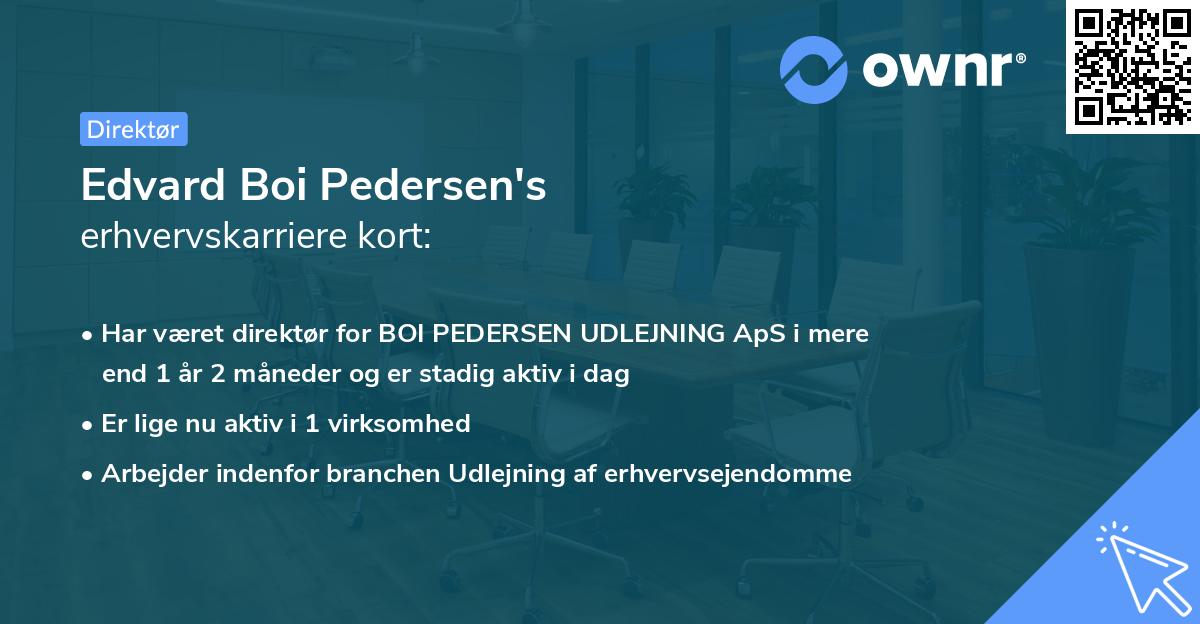 Edvard Boi Pedersen's erhvervskarriere kort