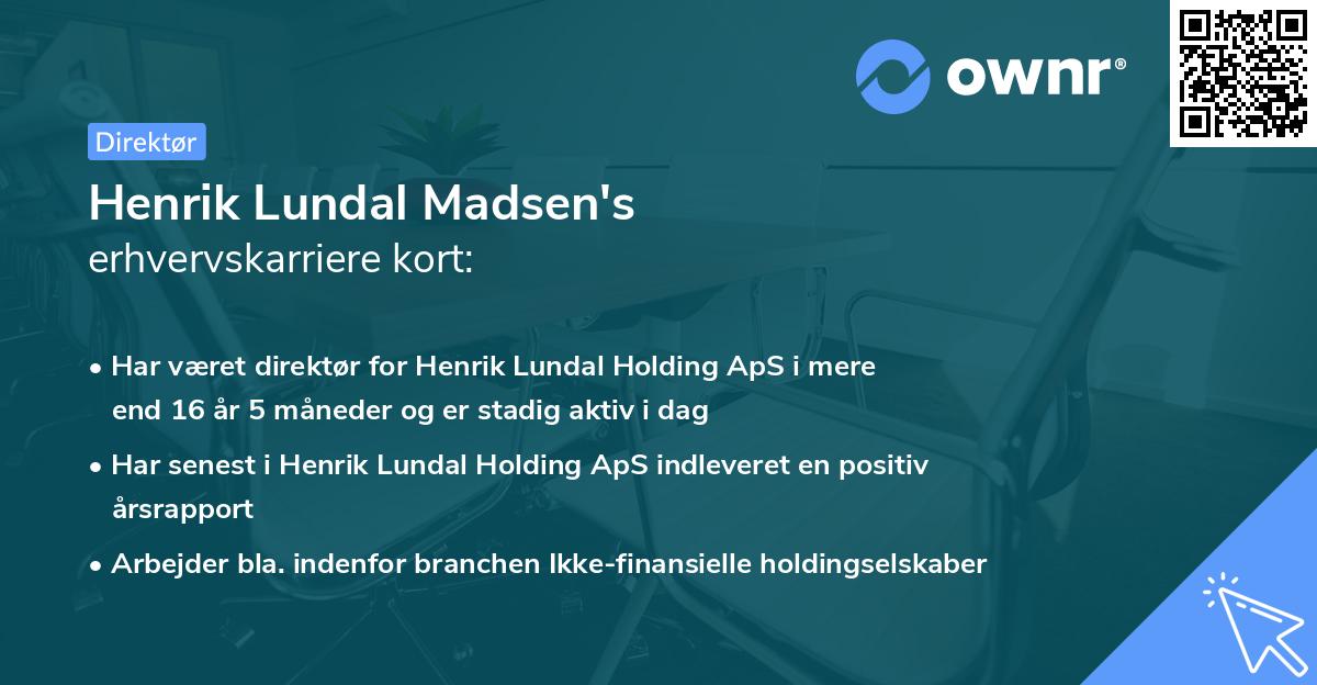 Henrik Lundal Madsen's erhvervskarriere kort