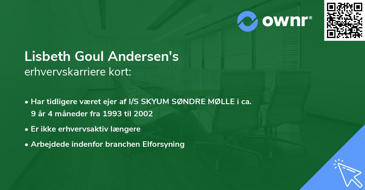 Lisbeth Goul Andersen's erhvervskarriere kort