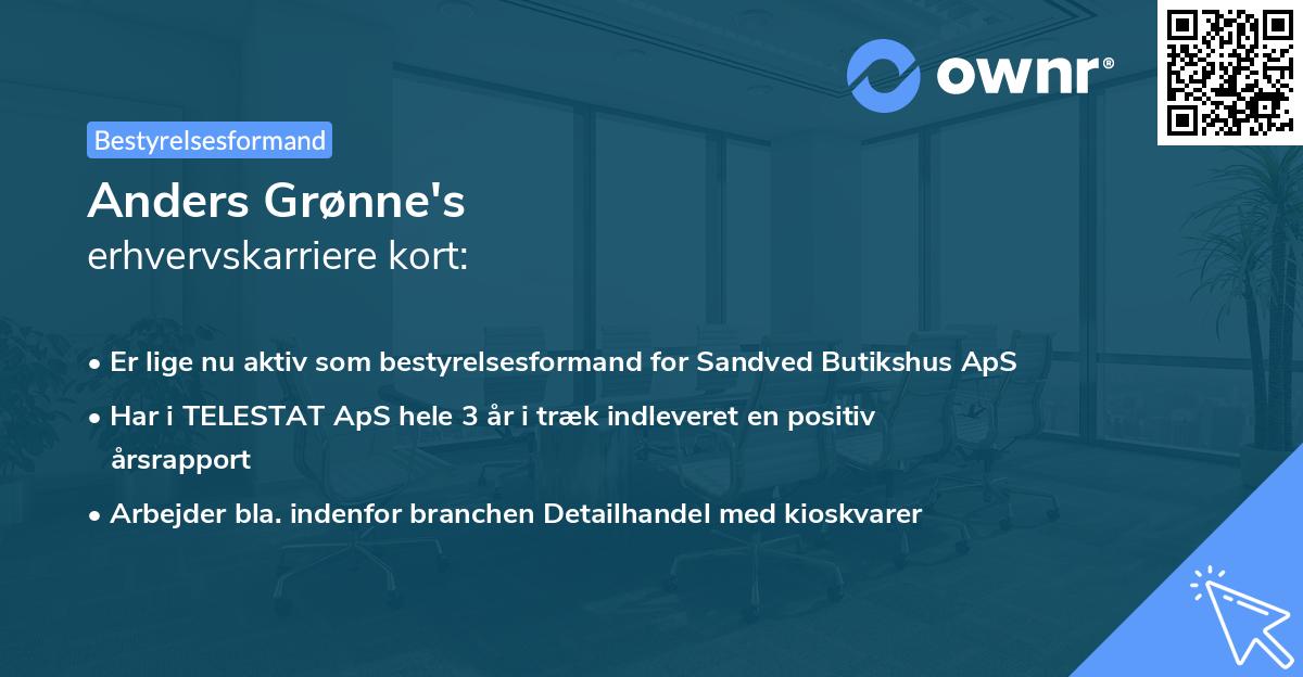 Anders Grønne's erhvervskarriere kort